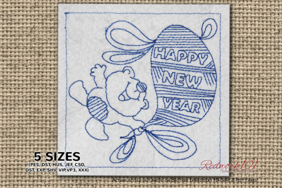 Review: Cute Teddy Holding New Year Balloon Design
