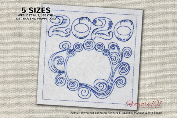Reviewing the New Year Abstract Pattern Redwork